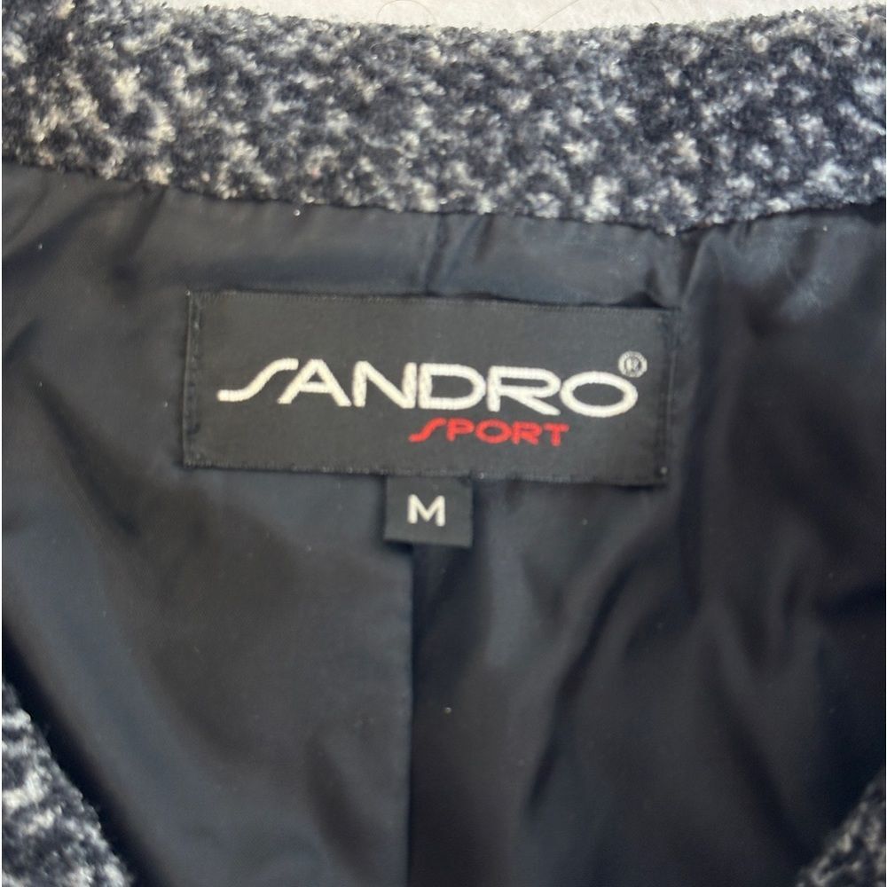 Sandro Button Up Grey Boucle’ Jacket Blazer Coat Womens Small - Picture 3 of 12